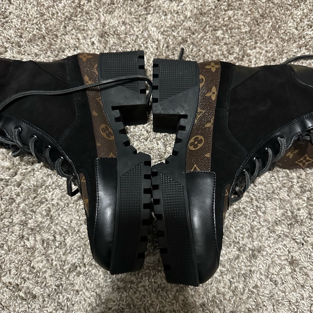 Louis Vuitton Black and Brown Ankle Boots